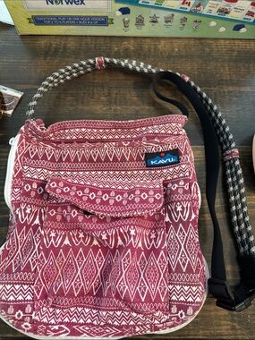 Kavu Red and White Patterned Crossbody Bag